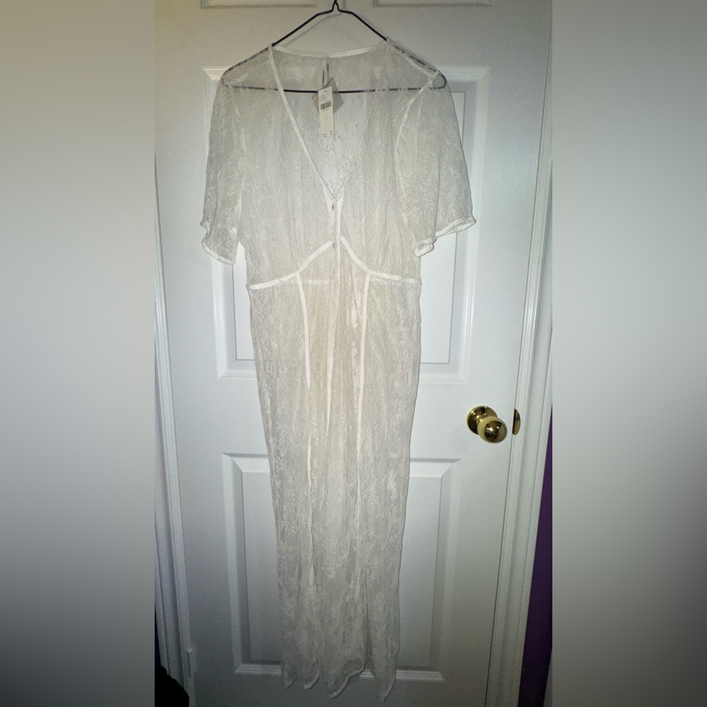 Anthropologie Lace Button Front Dress